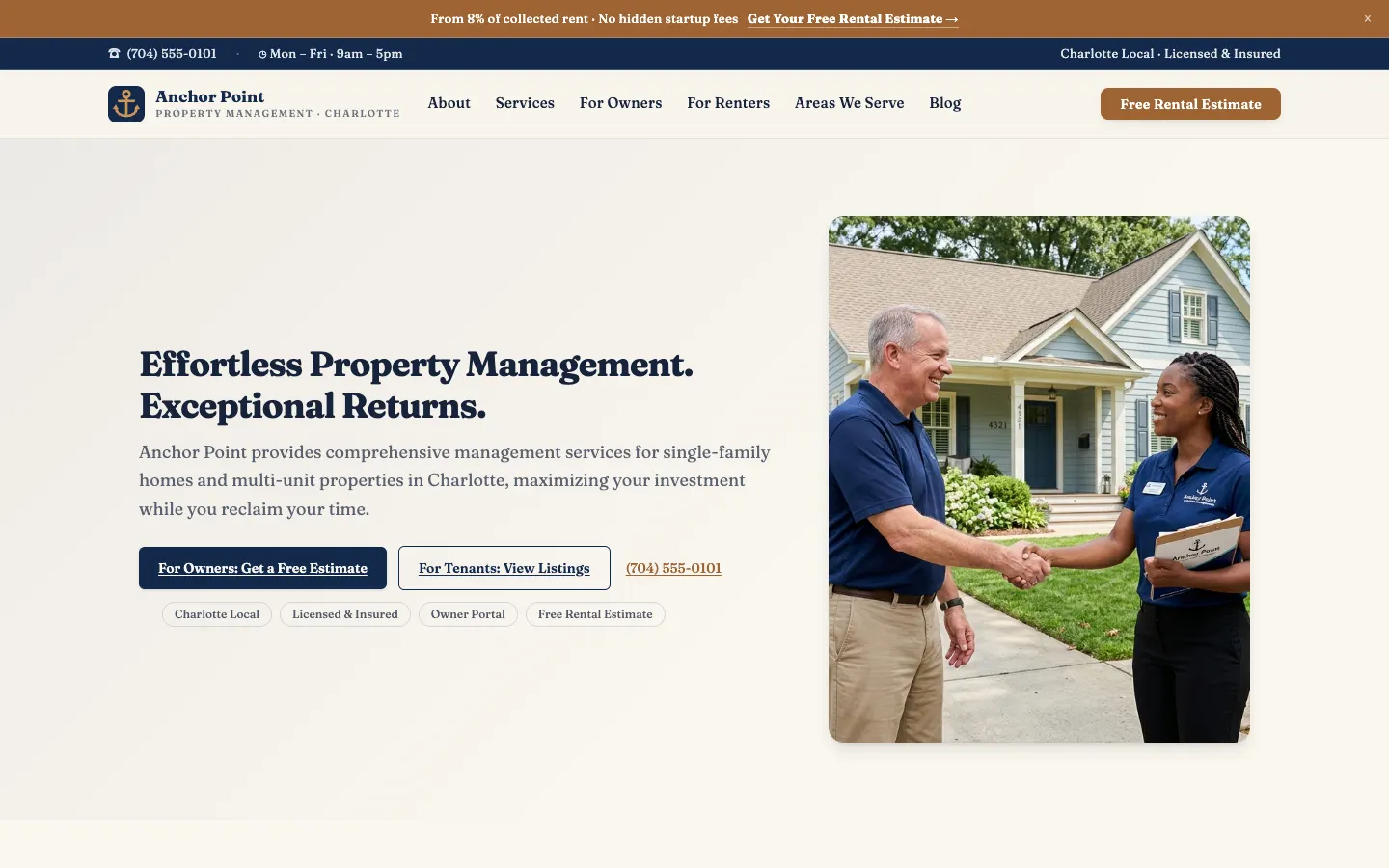 Anchor Point Property Management website